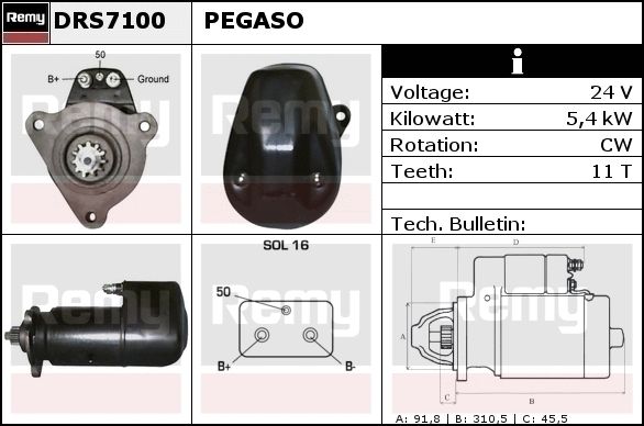 DELCO REMY Стартер DRS7230